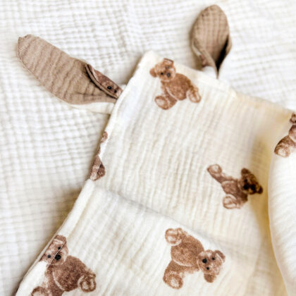 Knuffeldoekje beer met oortjes